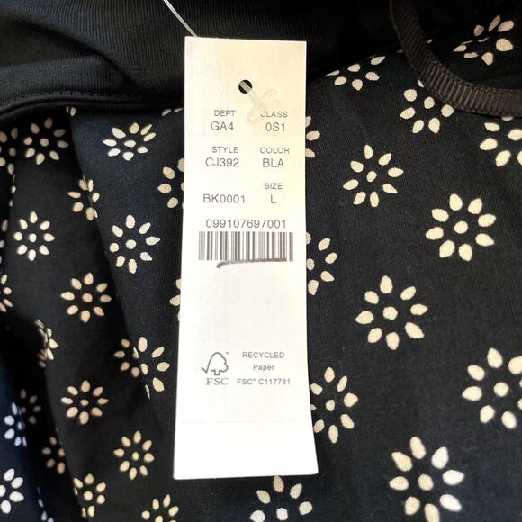 J.Crew Strapless Mixy Dress Maxi Block Print Floral Vacation CJ392 Black Large - Picture 13 of 15